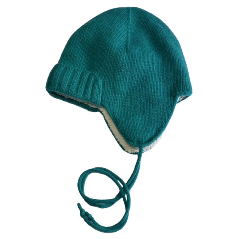 💚 J. Crew Turquoise Sherpa-Lined Hat With Earflaps & Drawstrings 💚